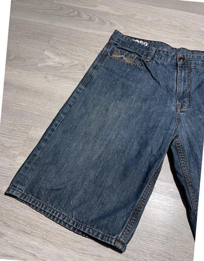 🩳 Short vintage brodé hip hop Ecko UNLTD en jean Bleu Taille 40 XL 🩳 - photo numéro 17