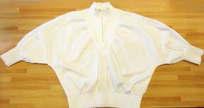 Blouse smocks blanche, ref.Libou, Maje, t.38, neuve - photo numéro 3