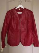 Veste en cuir rouge Vintage Femme Taille 38