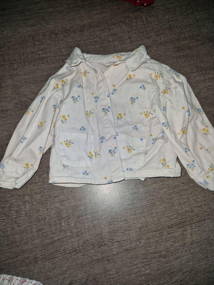 Veste en jeans à fleur fille 12/18 moispr