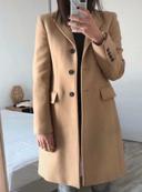 Manteau  en laine Zara mi-long  camel clair Taille M