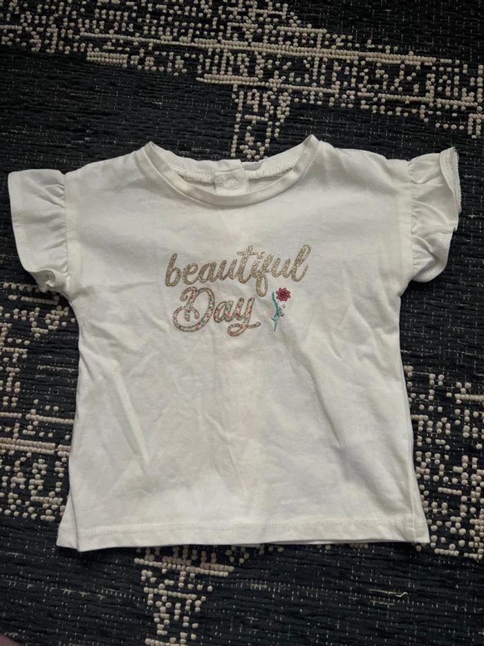 Lot 2 t-shirt bébé fille verbaudet 6m - photo numéro 5