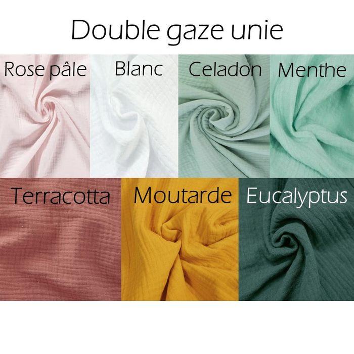 Couverture bébé double gaze bicolore et motifs - couleurs au choix - Eté ou Hiver - photo numéro 7