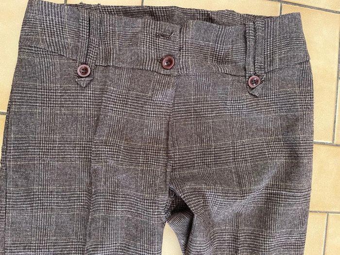 Pantalon à carreau fin marron/gris - photo numéro 2