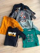 5 tee-shirts manches longues et un gilet