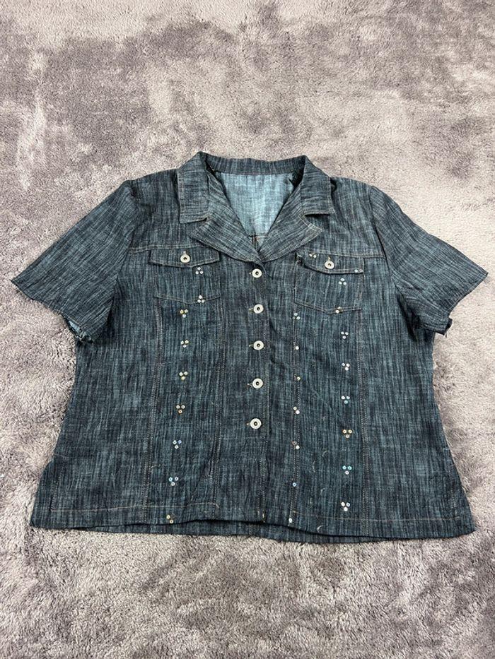 👕 Chemise en Jeans vintage y2k Gris Taille XL 👕 - photo numéro 1