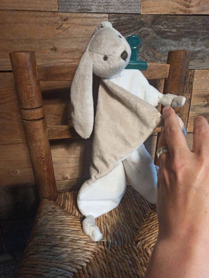 Doudou lapin gris blanc X - photo numéro 3