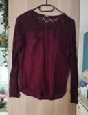 Chemiser blouse bordeaux violet prune Jennyfer - Taille S 36