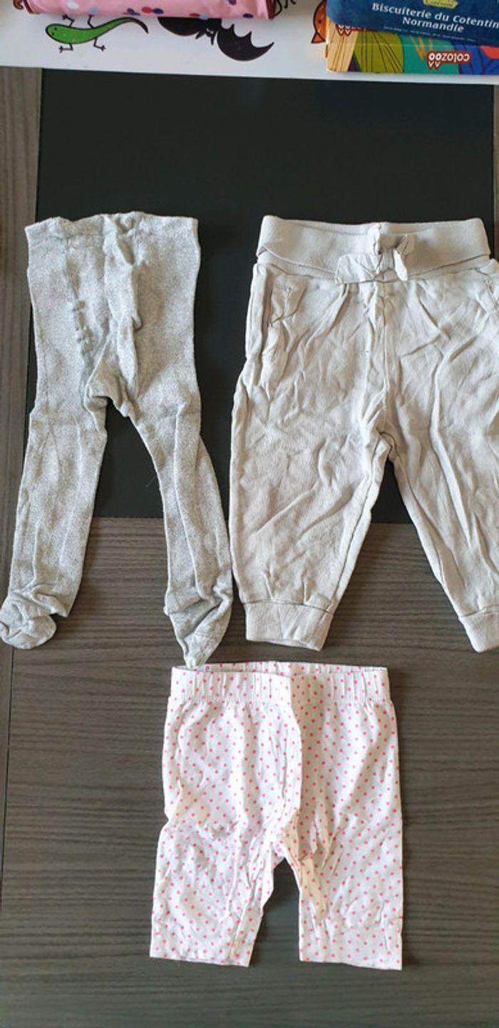 Lot collant gris pailleté, leggings, pantalon 9 mois - photo numéro 1