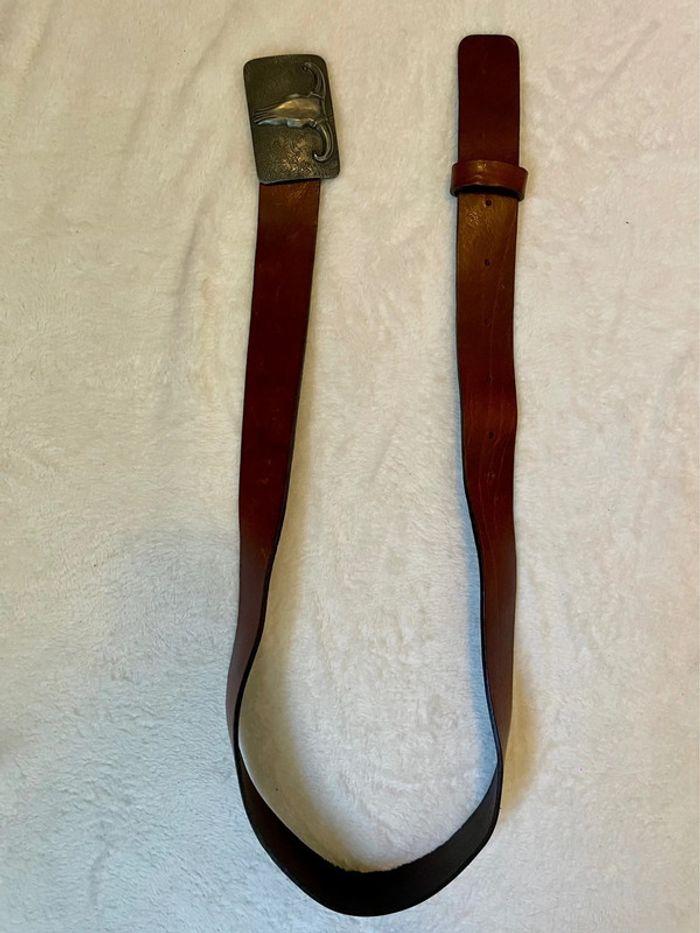 Ceinture vintage western véritable cuir - photo numéro 2