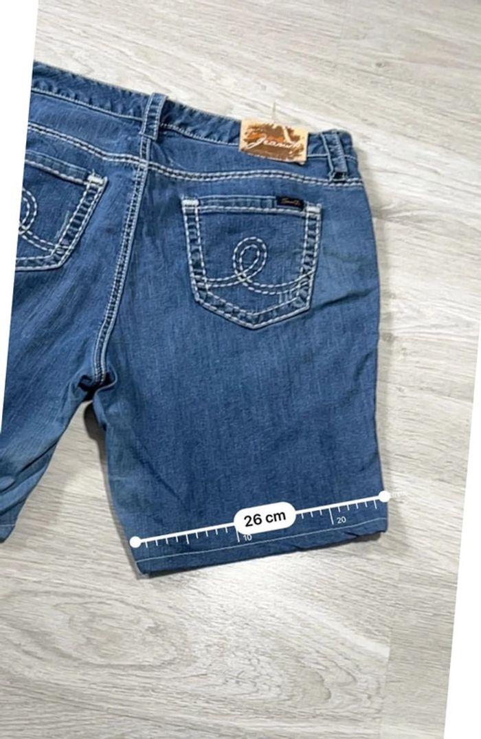 🩳 Short vintage brodé en jean Seven 7  Bleu Taille M 🩳 - photo numéro 6