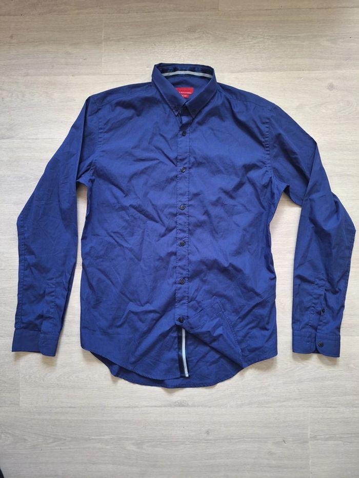 Chemise Zara Medium Slim Fit Bleue - photo numéro 1