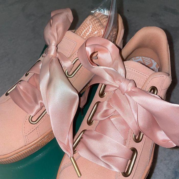 Puma basket suède rose / corail neuves taille 38 - photo numéro 2