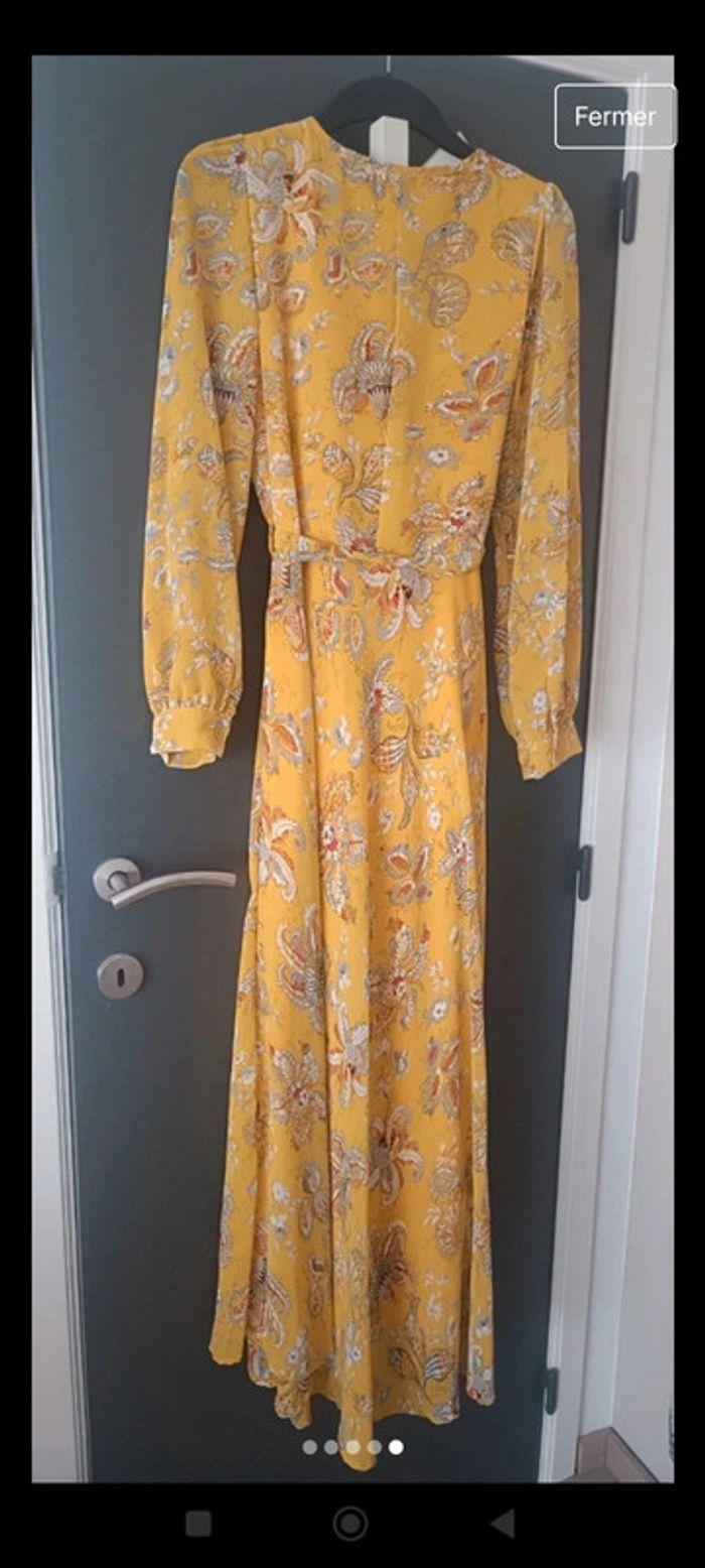 Magnifique robe longue Bohème à motif jaune moutarde taille M Hangar 86 - photo numéro 4