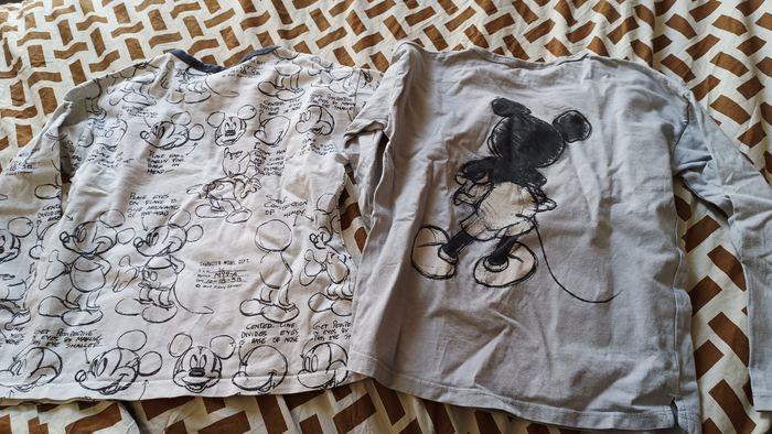 Lot 2 tee shirts manches longues Mickey,Zara 4/5 ans - photo numéro 2