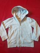 Sweat a capuche zippé gris manches longues taille 8 ans