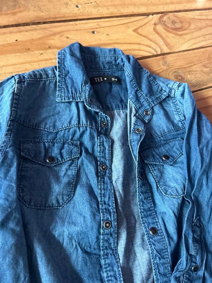 Chemise bleu jean 3-4 ans Tex - photo numéro 2