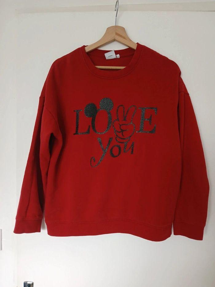 Sweat disney rouge mickey L love you - photo numéro 1