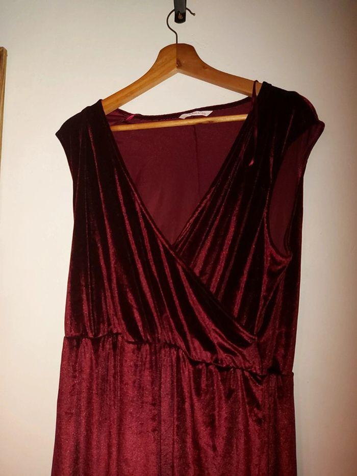 Robe bordeaux velour camaieu - photo numéro 3