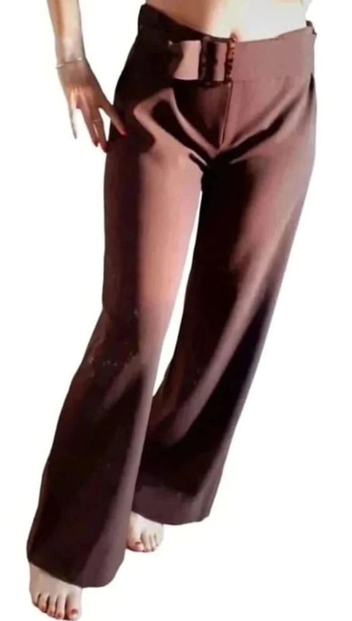 Pantalon laine vintage marron made in france - photo numéro 3