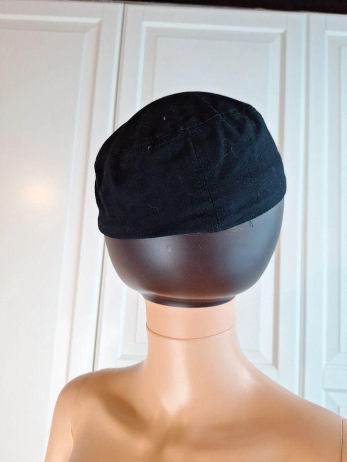 Casquette noire effet usé motif  tête de mort en strass - photo numéro 8