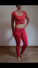 Pantalon slim rose