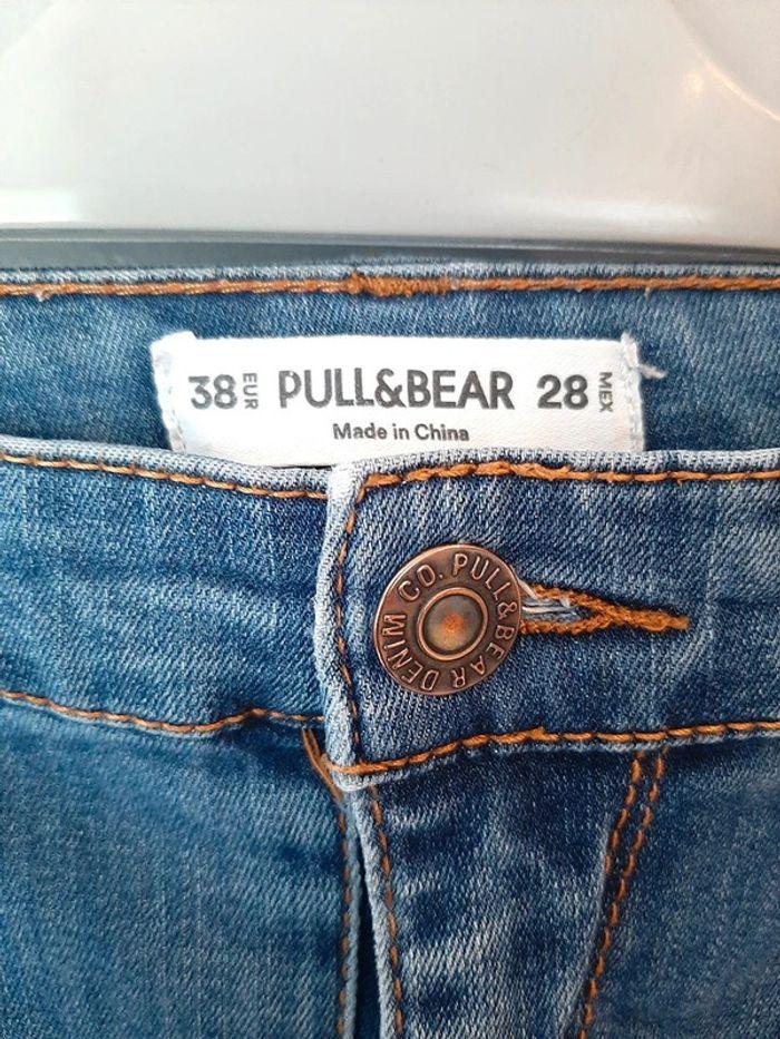 jeans droit pull & bear bleu taille 38 - photo numéro 2