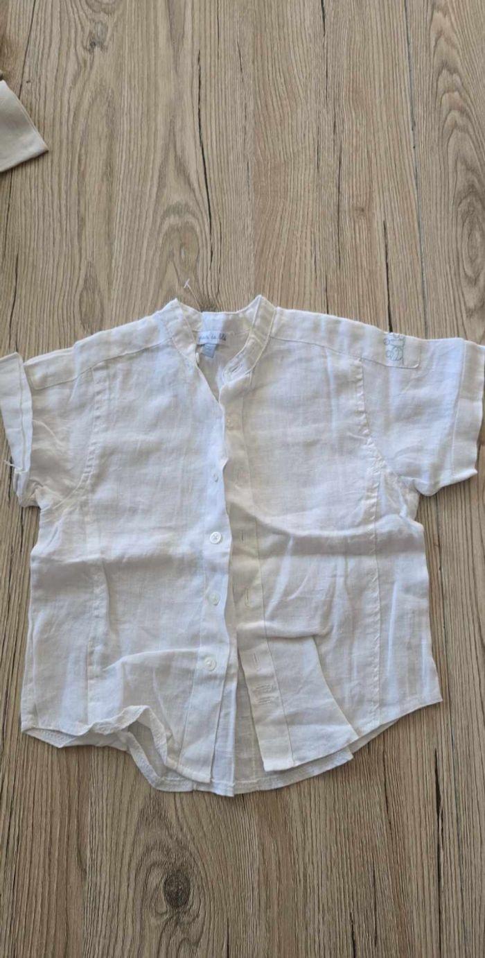 Chemise d'été manche courte effet lin