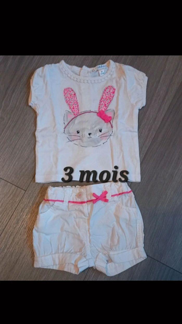 Ensemble t shirt short 3 mois - photo numéro 1