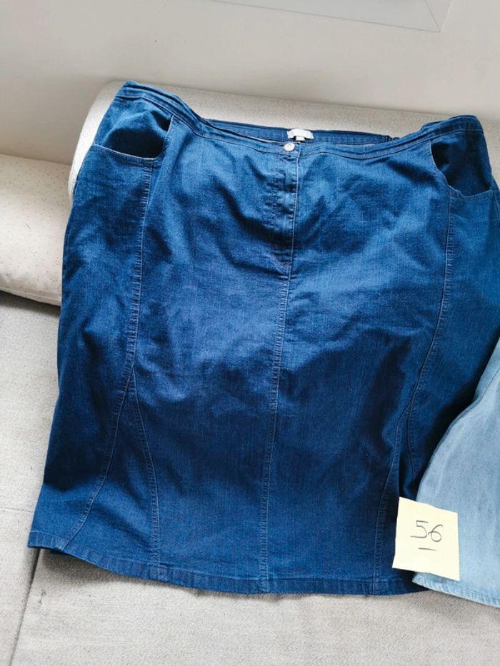 Lot de 2 jupes  en jeans femme taille 56 8XL blancheporte bleu bonheur - photo numéro 2