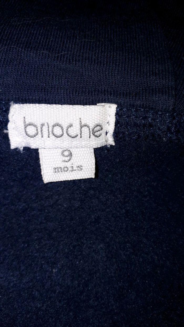 Gilet sweat à capuche bleu marine 9 mois Brioche - photo numéro 4