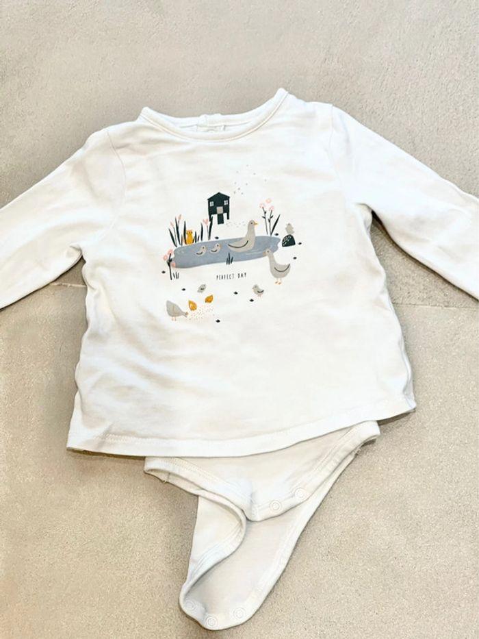 Vertbaudet ensemble body T-shirt bébé 3 6 mois - photo numéro 1