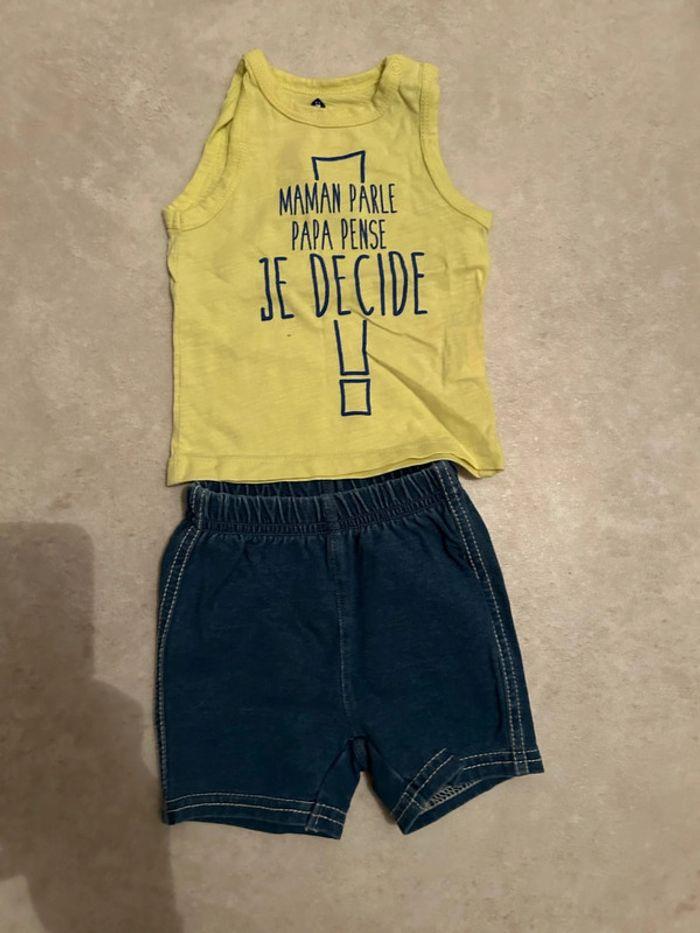 Ensemble débardeur short 3 mois - photo numéro 2