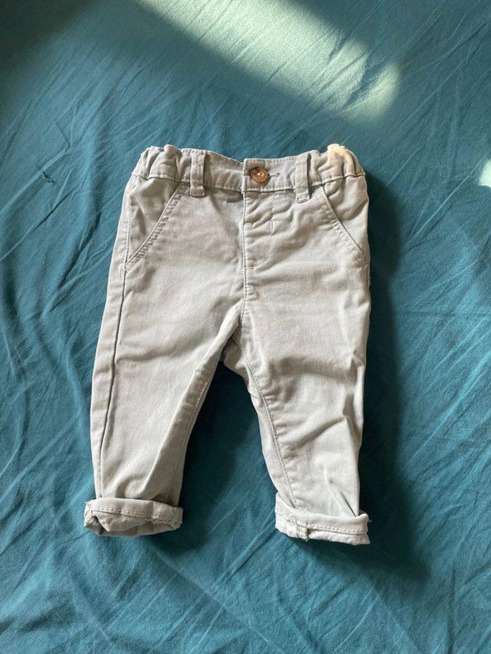 Pantalon chino vert d’eau garçon 6M - photo numéro 1