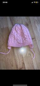 Bonnet chaud hiver rose 6-12 mois