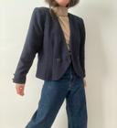 Blazer court style retro couleur marine