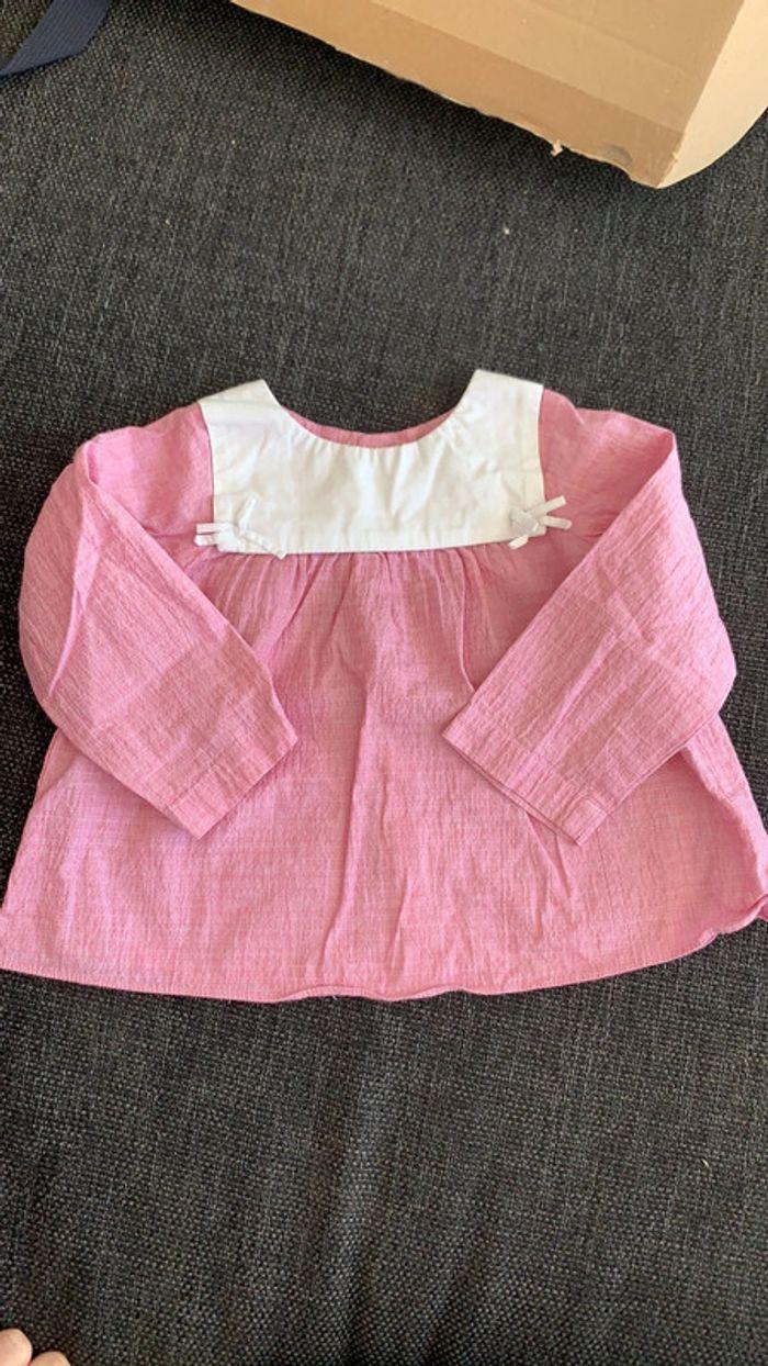 Blouse Jacadi rose, 18 mois en très bon état - photo numéro 2