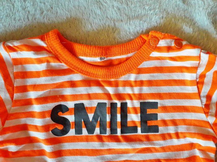 T-shirt manche longue "smikle" orange Zeeman 80cm 12 mois neuf - photo numéro 2