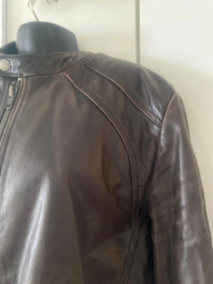 Blouson/perfecto. Cuir véritable. Vintage rétro.taille L - photo numéro 5