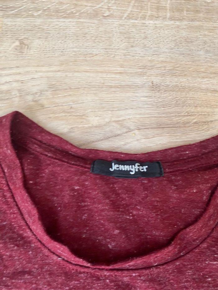 T-shirt Jennyfer taille xs 34 rouge Bordeaux - photo numéro 2