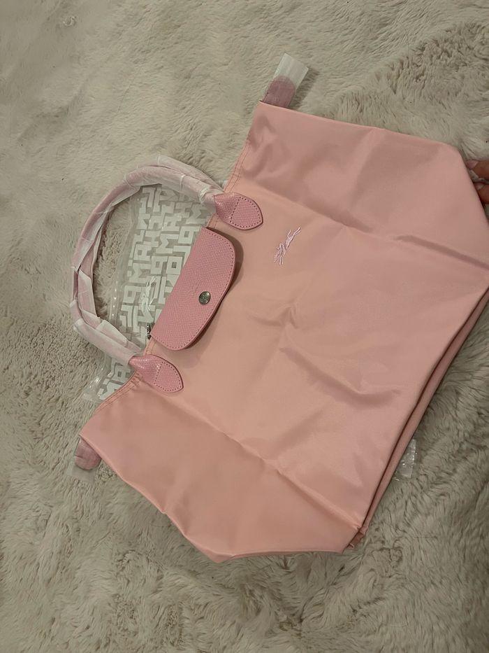 Sac à main longchamp  pliage taille L rose - photo numéro 5