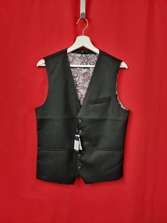 IZAC gilet de costume noir Soyeux * taille S * - photo numéro 1