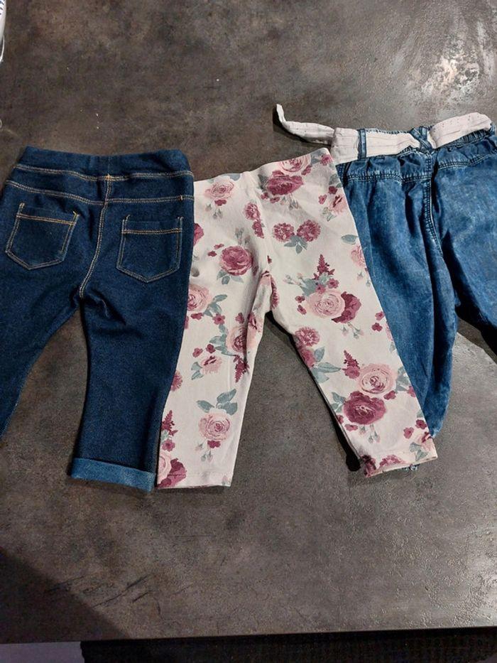 Lot de 3 pantalons legging fleurs - photo numéro 5