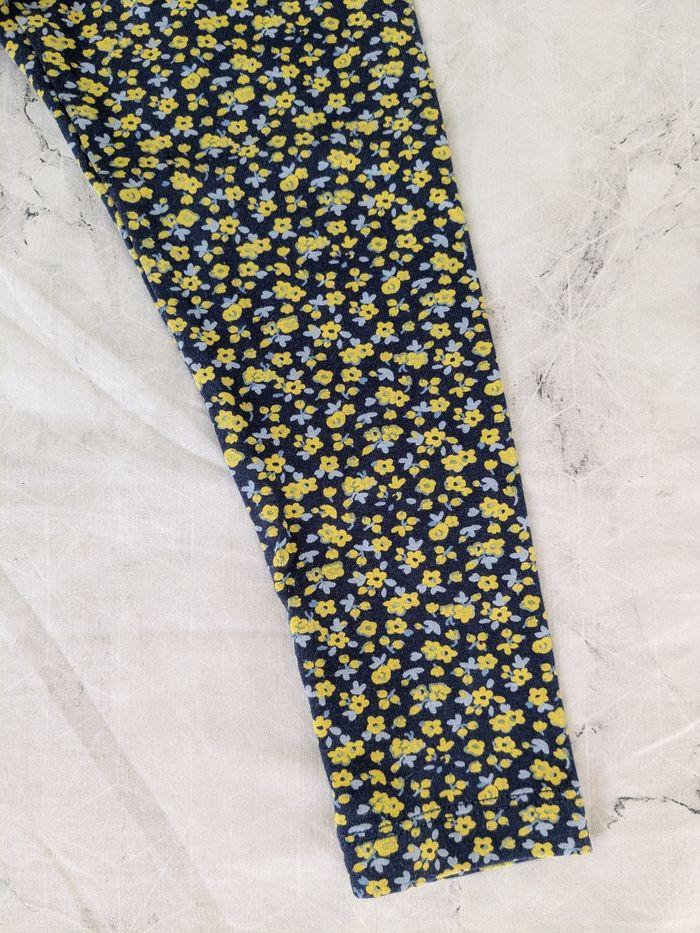 Legging bleu à fleurs jaunes Tex 2/3 ans - photo numéro 3