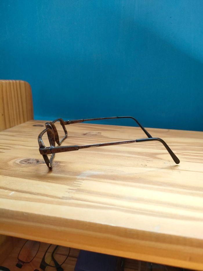 Lunettes marron vintage et originales monture rectangle en plastique - photo numéro 3