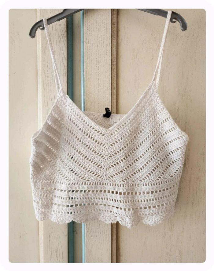 Crop top crochet dentelle H&M - photo numéro 2