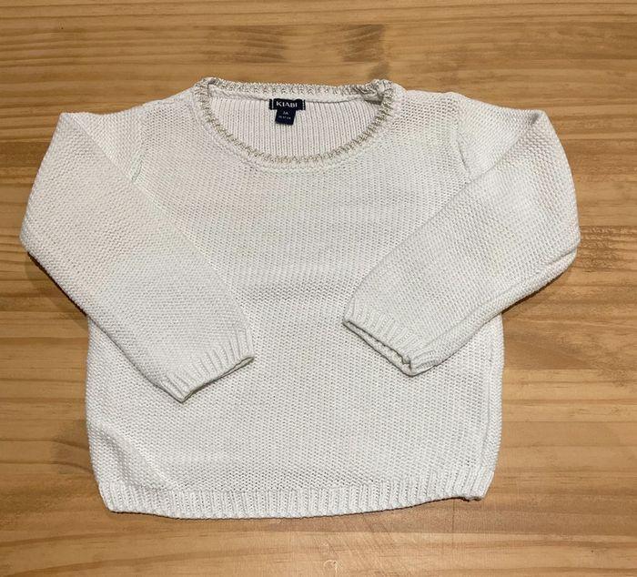 Pull Blanc et Doré 3 ans/ 90-97cm - photo numéro 1