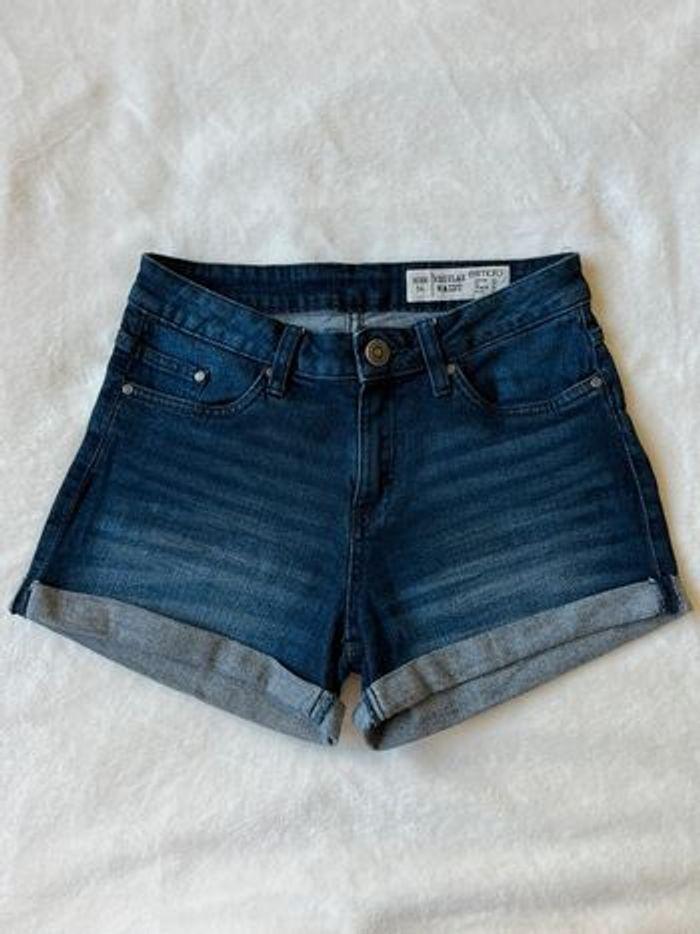 Short en jean délavé regular waist - photo numéro 1