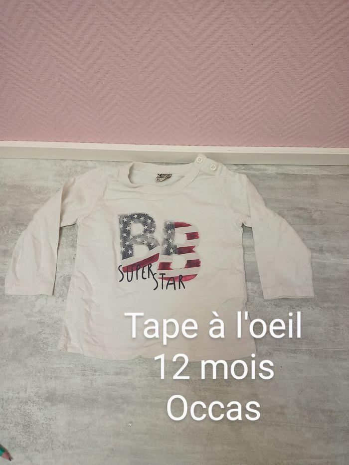 12 mois tape à l'oeil t-shirt maillot longues manches - photo numéro 1