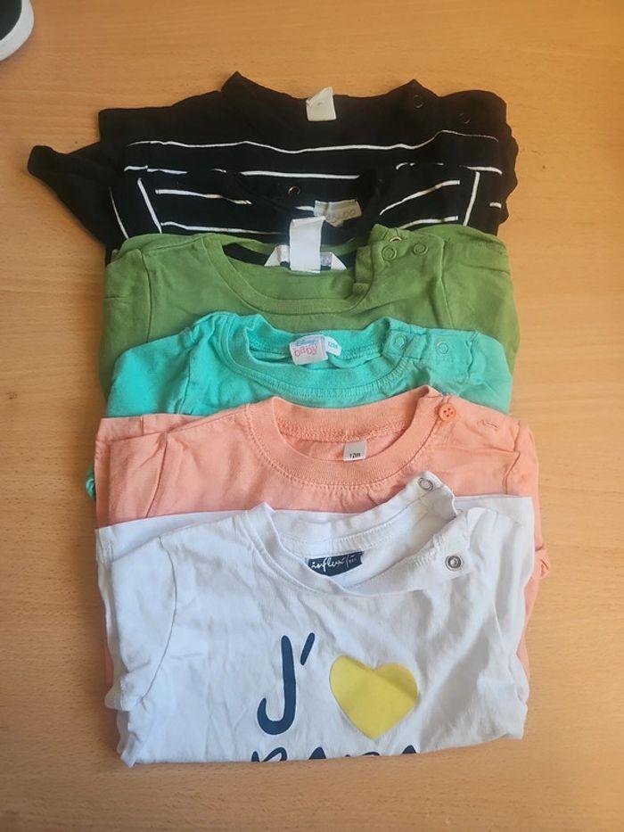 Lot tee-shirts 12 mois - photo numéro 1